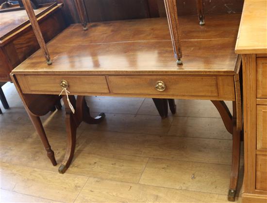 A Regency style banded mahogany sofa table W.103cm